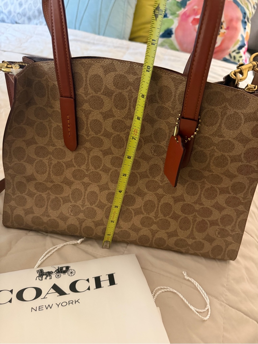 NWT Coach Charlie Carryall Brown Signature Tote Bag - Picture 10 of 12